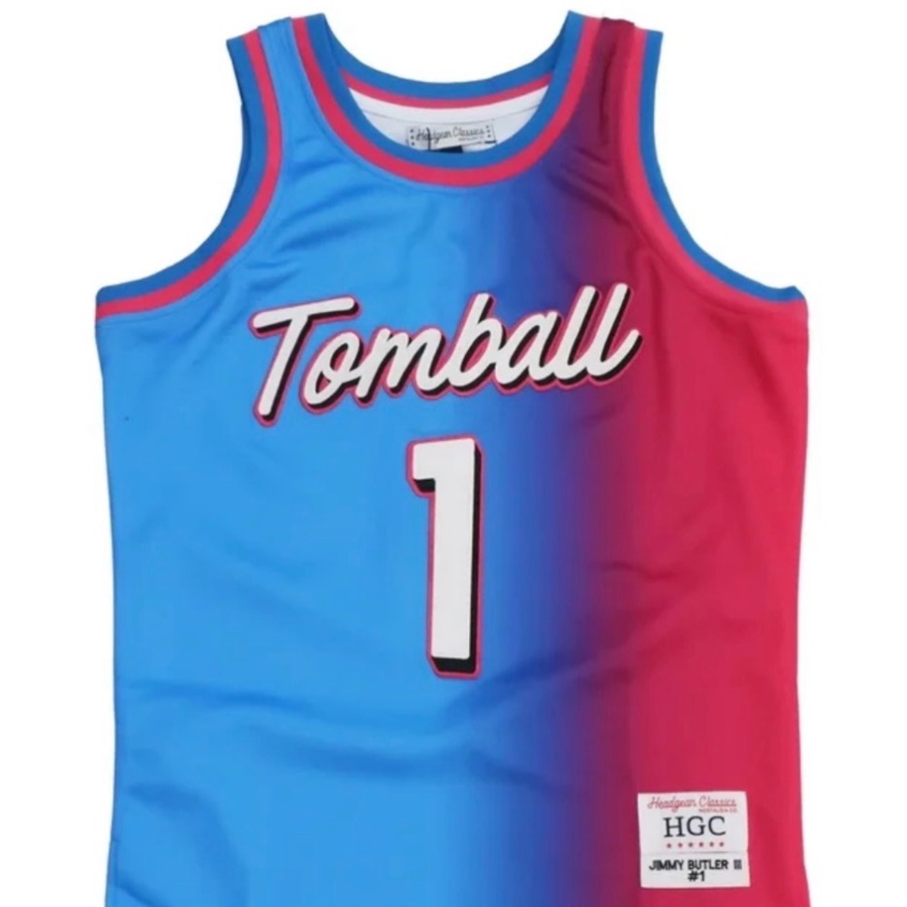JIMMY BUTLER MENS MED/UNISEX HEADGEAR CLASSICS STITCHED TOMBALL HS JERSEY NWT